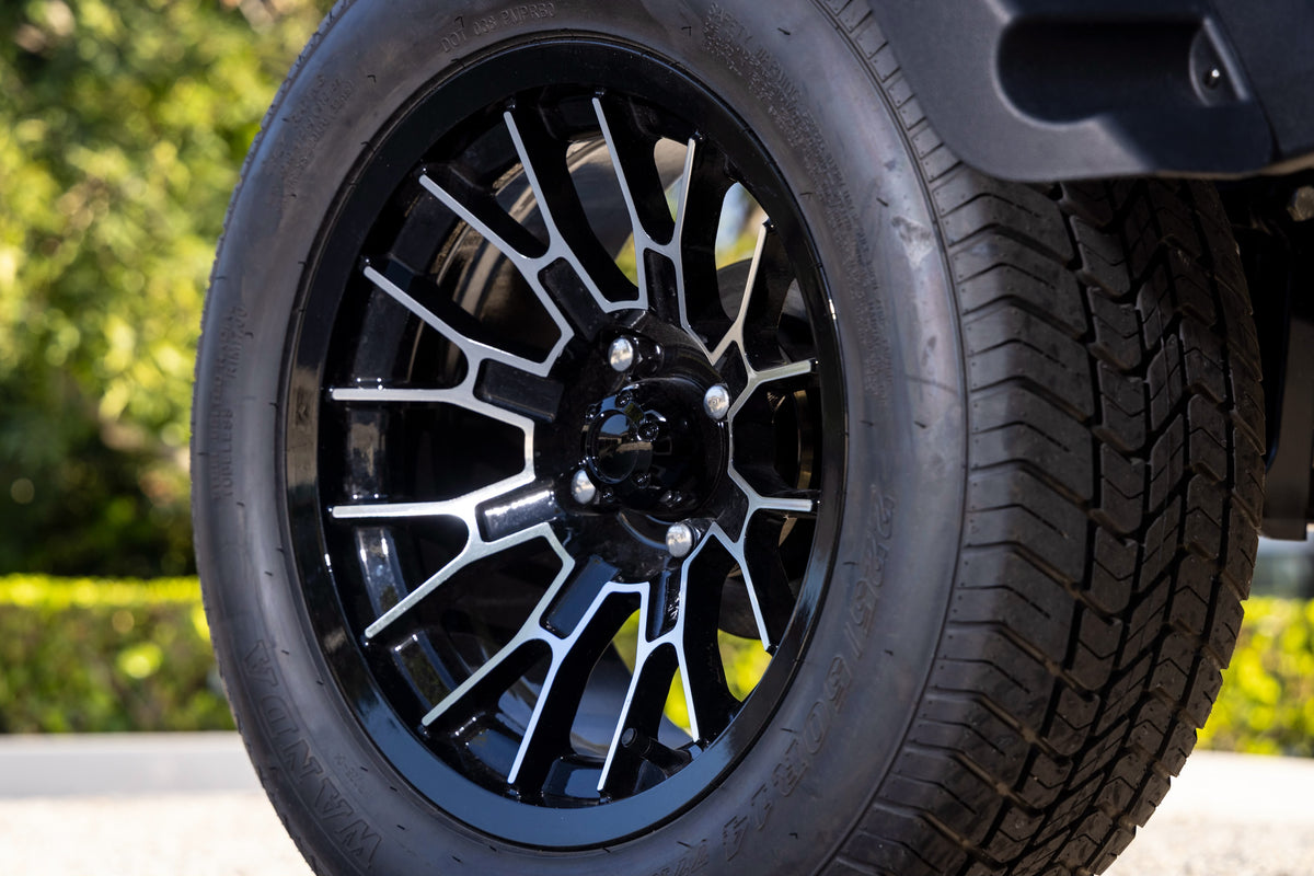 Smart Cart black and silver wheel with road tyre